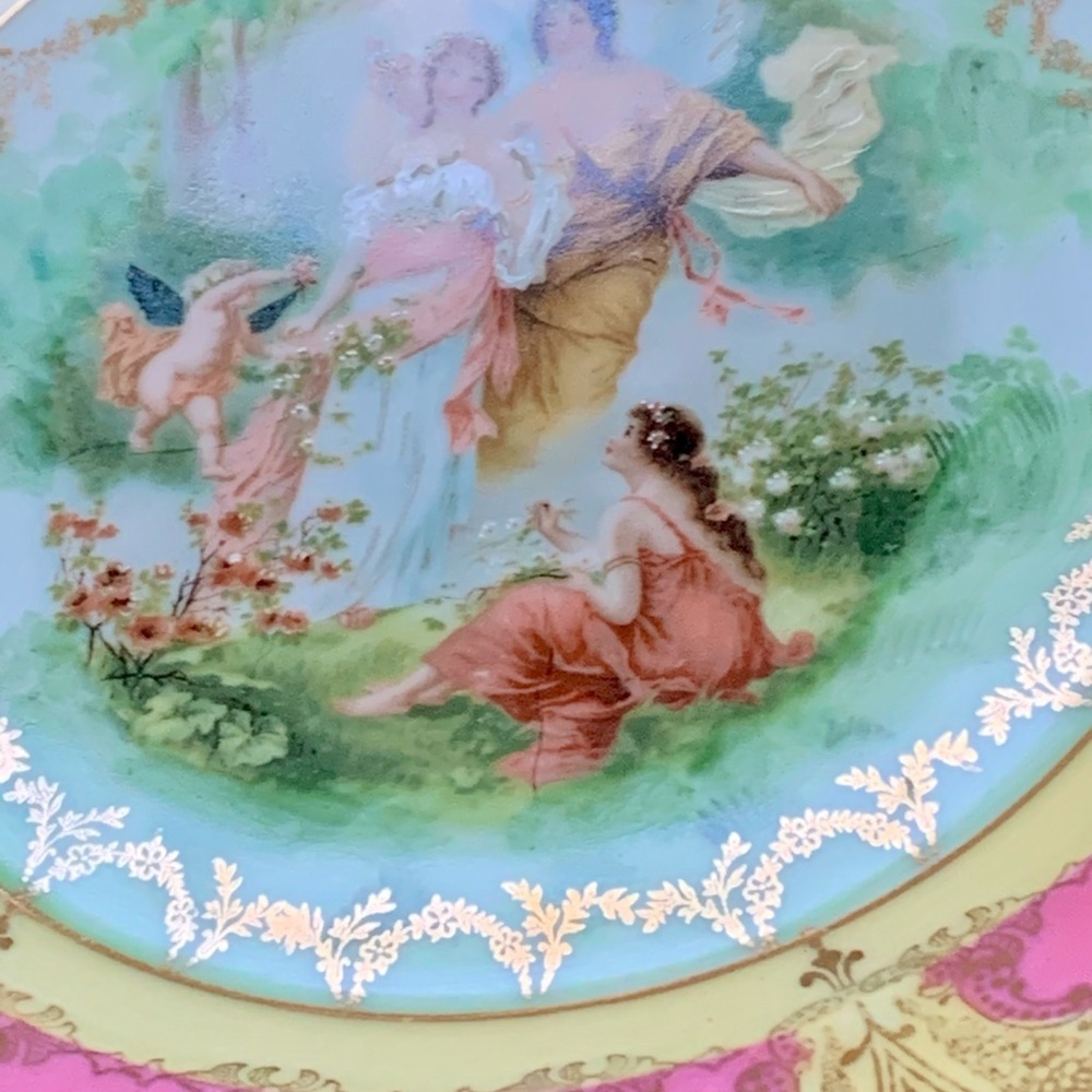 Oeg royal austria Hand Painted Plate Victorian Style 8” - Picture 12 of 14